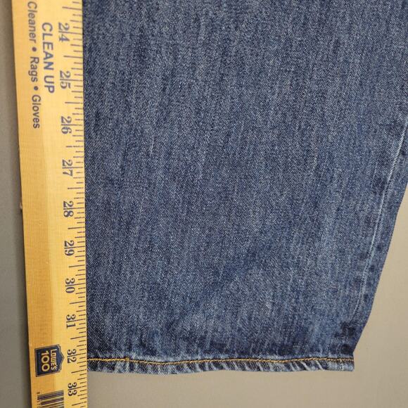 Levis 501 Jeans Mens 48x34 Blue Denim Straight Leg Button Fly Original Classic - Picture 9 of 16